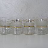 6 white granite blown glasses