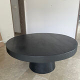Table ronde noire en bois massif
