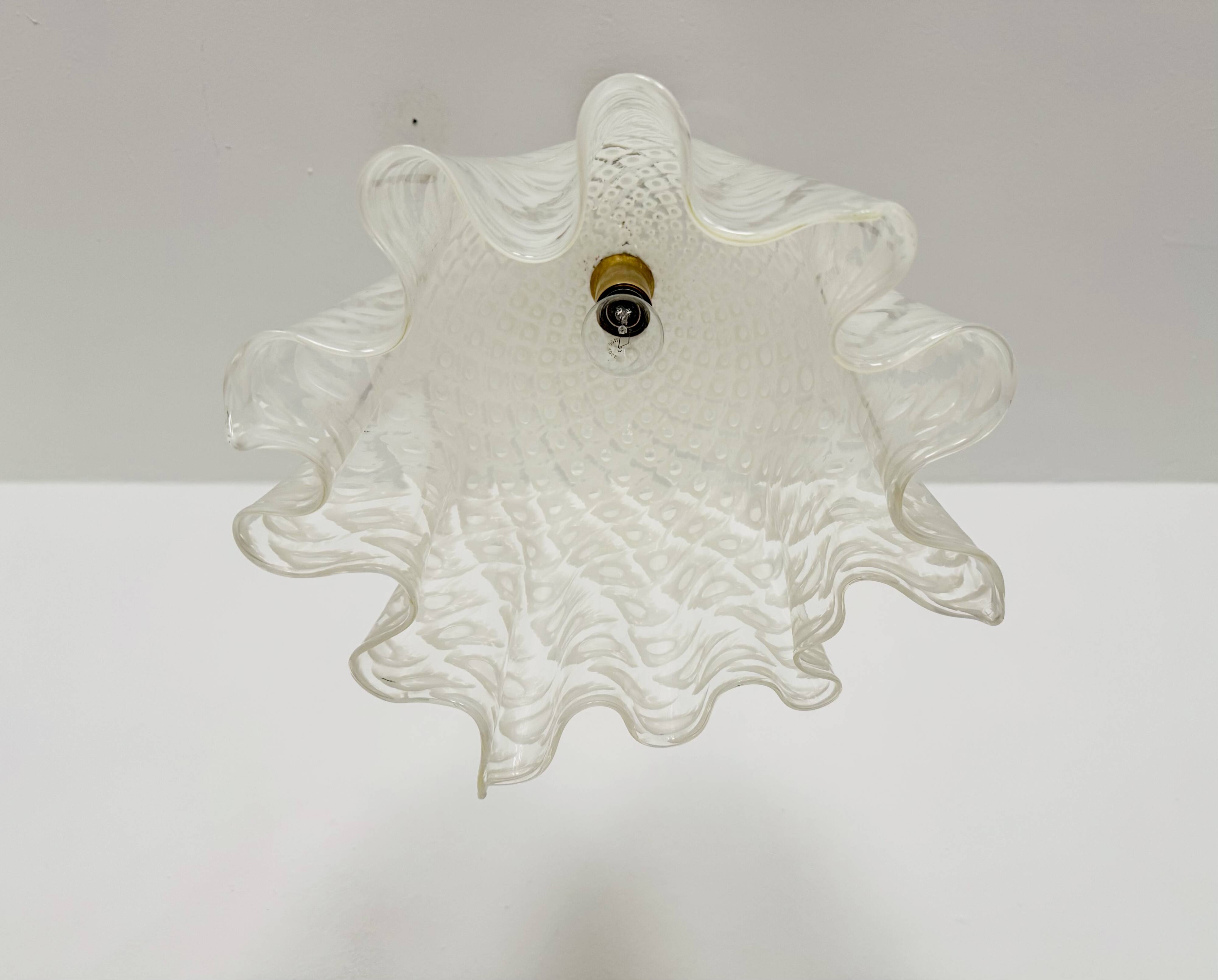 Lampe à Suspension Fazzoletto en Verre de Murano par Paolo Venini