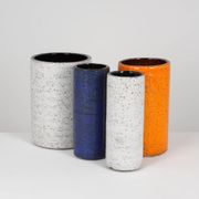 Set of rolled vases in chamotte clay from the 1960s.