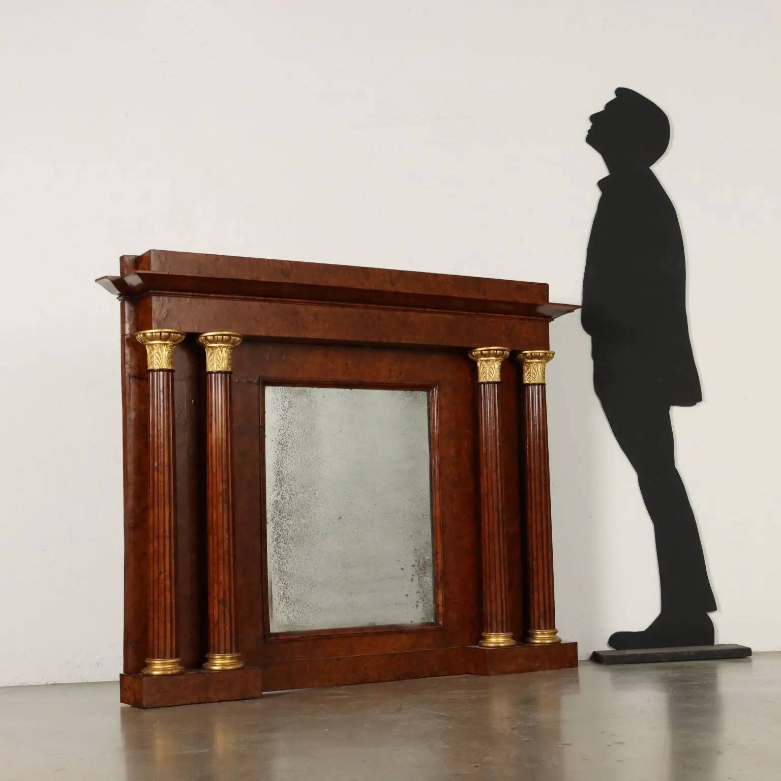 Cheminée ancienne Charles X Paolo Moschini '800 ébène orme