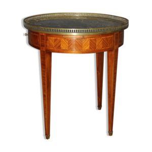 Table bouillotte de style Louis XVI en marqueterie