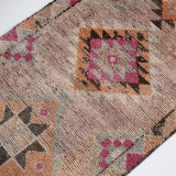 Red and orange vintage runner rug, 370x82cm