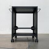 Postmodern perforated metal service trolley, 1980s