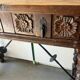 Baroque Spanish console table in carved walnut, 17th-18th century.
