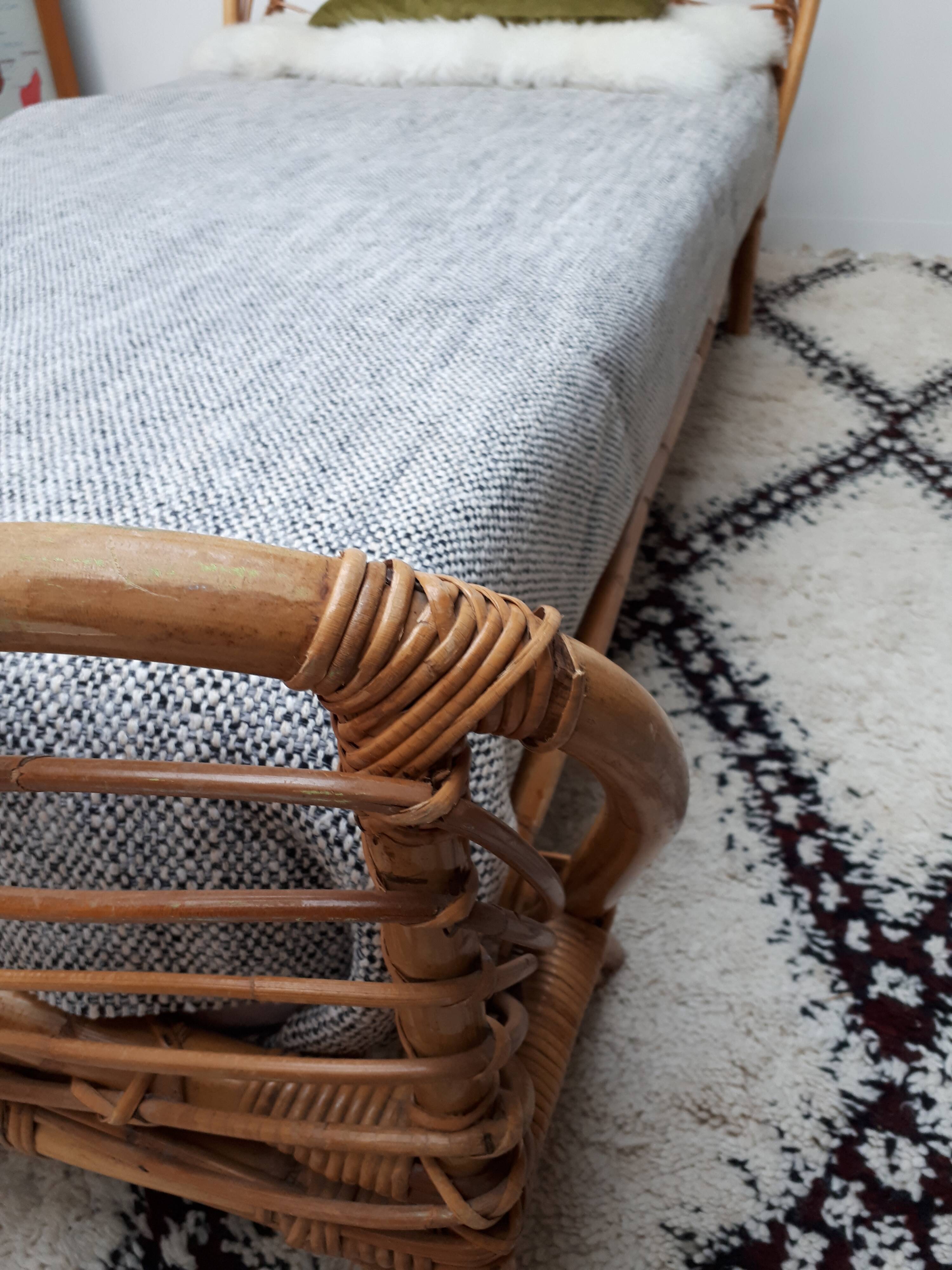 Rattan bed from the 1960s