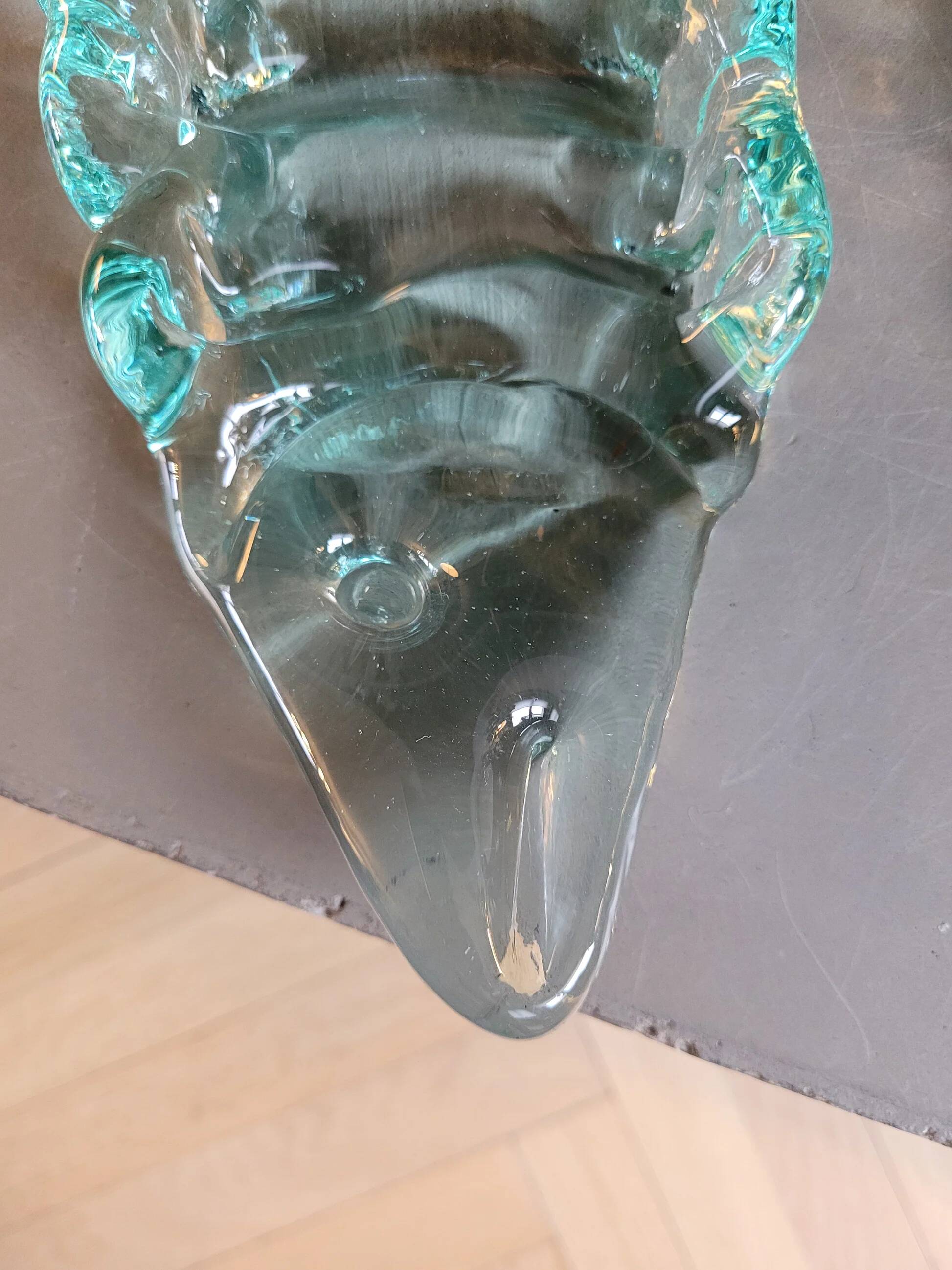 Pair of pressed glass sushi dishes