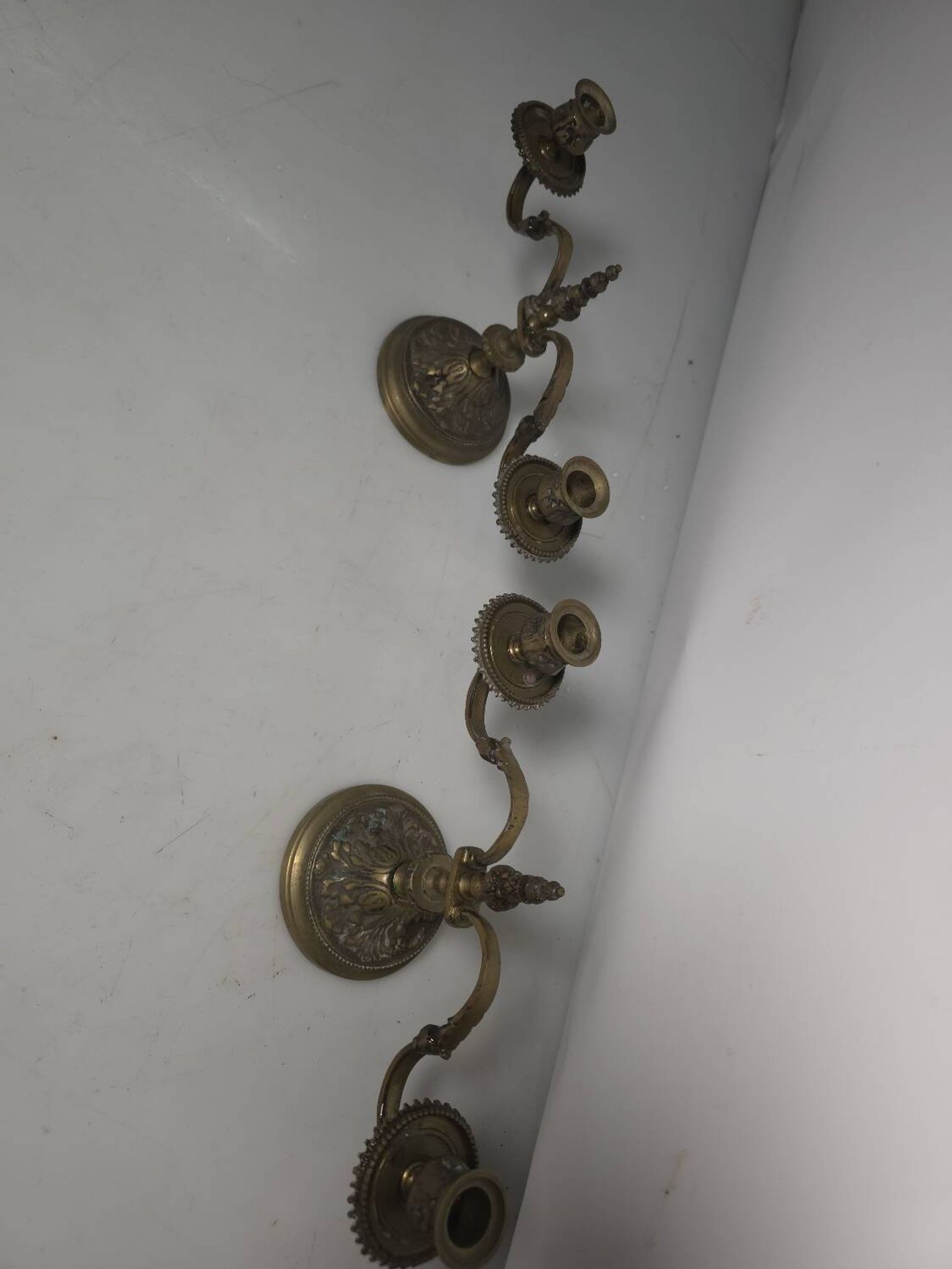Pair of bronze candlesticks