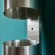 Long "SpaceAge" wall lamp in brushed aluminum. France 1970