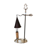Silver metal lamp with painted sheet metal shade