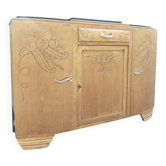 Antique Art Deco buffet in wood and marble