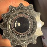 Vase vintage transparent à bords ondulés années 50/60