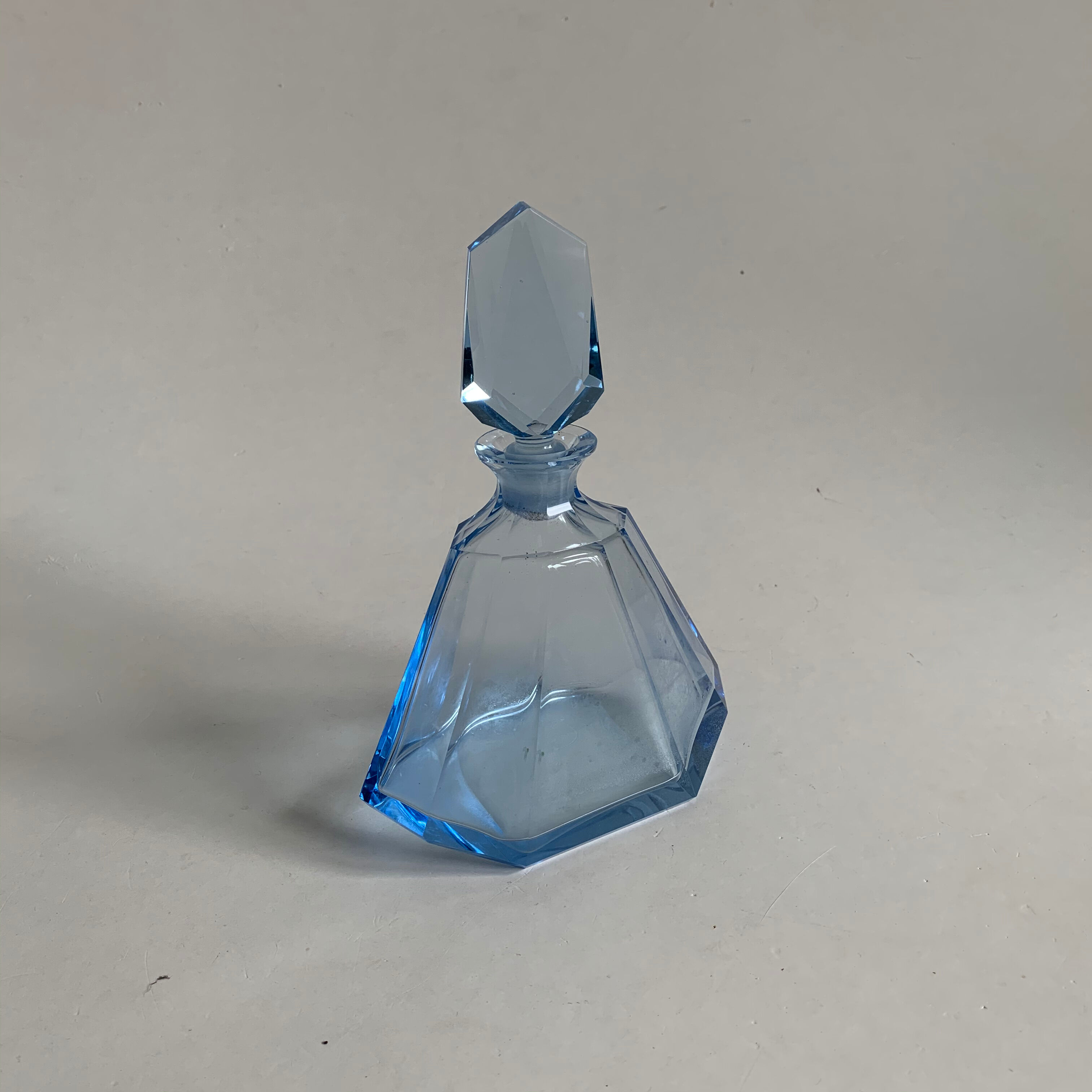 Art deco shaped glass carafe, 1940s