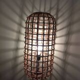 Wicker cage floor lamp