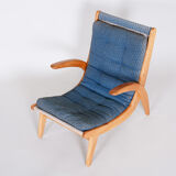 Paire de fauteuils bleus conçus par Jan Vaněk dans les années 1950. Ash.