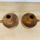 Pair of candle holders brutalist solid wood