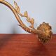 Wall light in gilded bronze and blue marmoreal glass, early 20th century