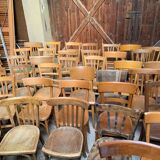 Series of 20 vintage mismatched bentwood bistro chairs