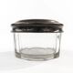 Art Deco pill box, crystal, silver-plated copper, Poland, 1930s