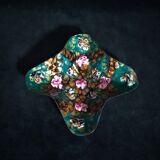 Two vintage enamelled copper tidies