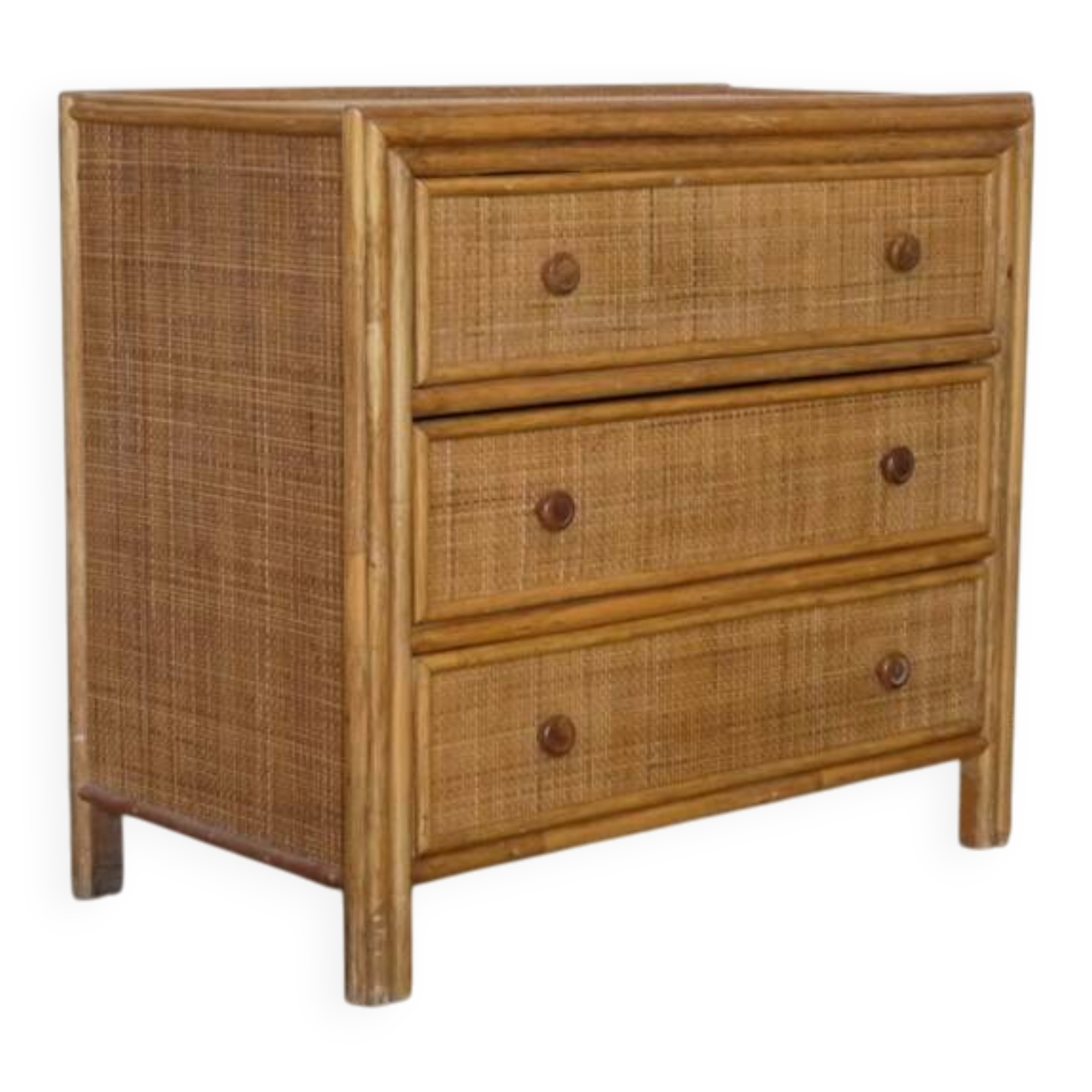 Commode en rotin et bambou, 1970