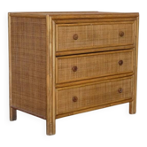 1970s commode in rattan and bamboo