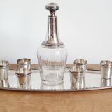 Silver and crystal liquor service