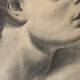 Profile of woman with drapery drawing nineteenth signed julien
