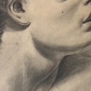 Profile of woman with drapery drawing nineteenth signed julien