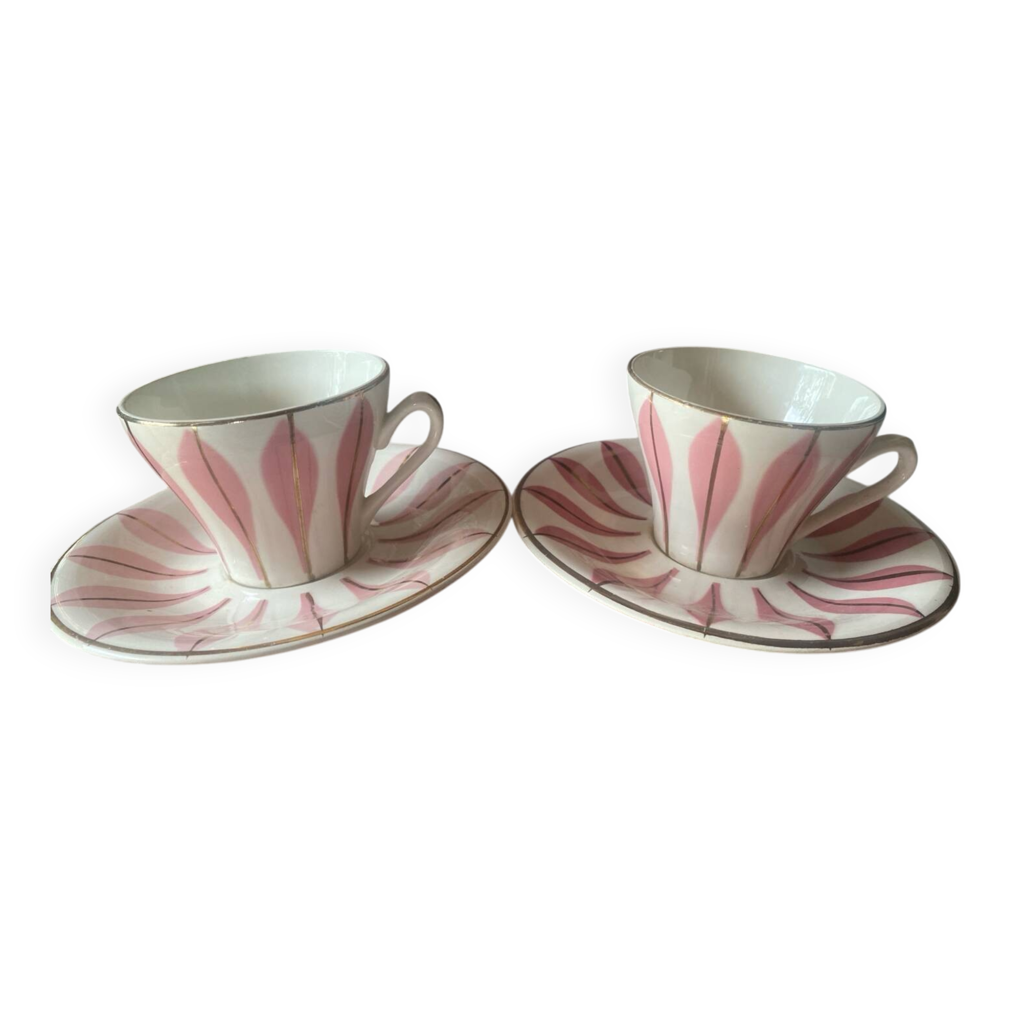 Set of 2 vintage Digoin coffee cups