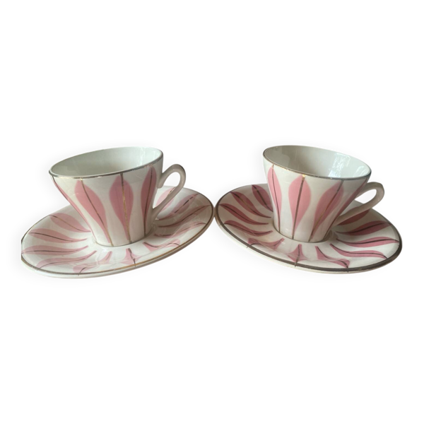 Lot de 2 tasses à café Digoin vintage