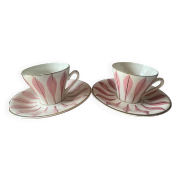 Set of 2 vintage Digoin coffee cups