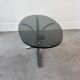 seventies coffee table with chrome and smoked glass