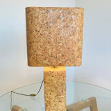 Large cork table lamp, Mid-Century