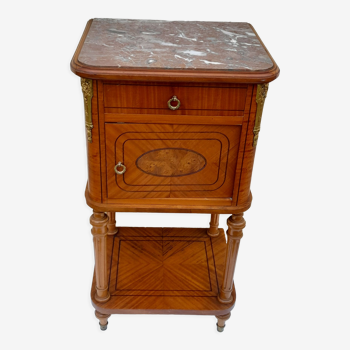 Bedside table top marble foot hoof and bronze decoration H 83 cm