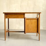 Oak and leather desk, France 1955