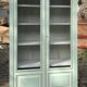 Screened and painted library Louis XVI style green celadon