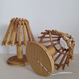 Pair of bamboo lamps