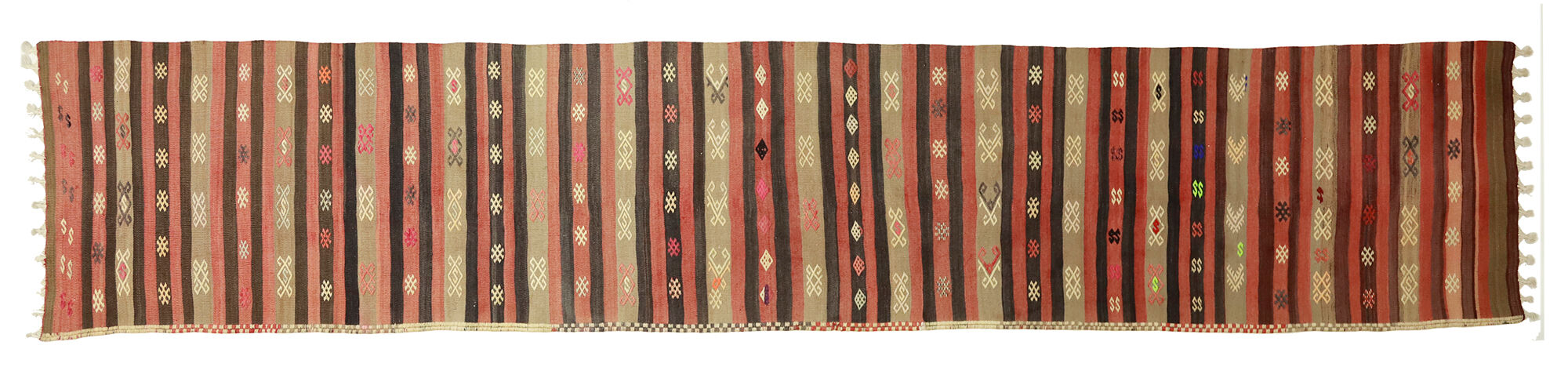 Anatolian handmade kilim rug 416 cm x 80 cm