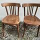 Pair of curved wooden bistro chairs