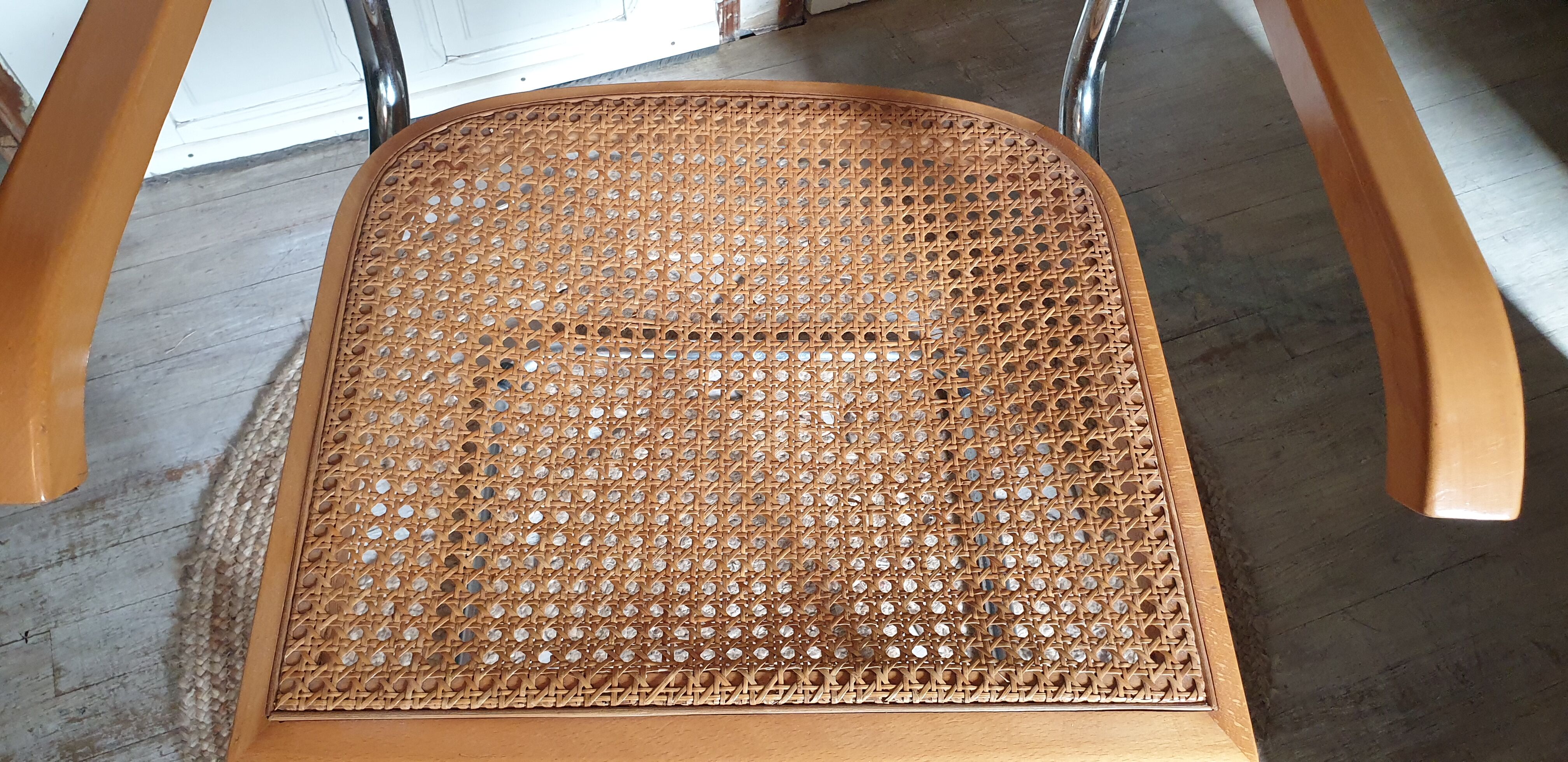 Chrome and cannage armchair Breuer