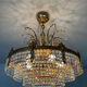 Lustre en bronze et cascade de pampilles en cristal