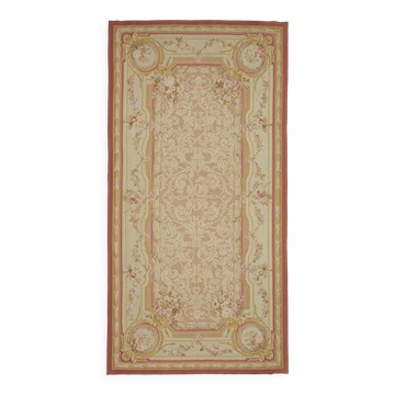 Handmade European Vintage Aubusson Kilim 201 cm x 405 cm