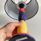 ALABASTER STONE LAMP Blue, Yellow and Red 80s
