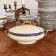 Small Soup Tureen Porcelain Limoges Blue Gold Betoule & Legrand France 1/2