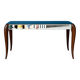 Art Deco coffee table with bevelled mirror from the 1940s, bohemian chic.
