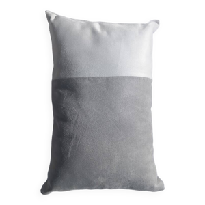 coussin blanc/gris