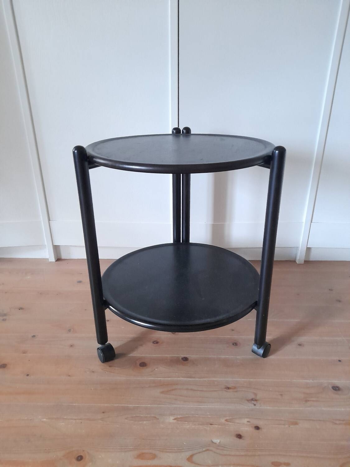 Danish folding dessert trolley with 2 trays, 1980s.