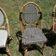 Lot of 4 chairs bistro terrace "Parisian" rattan and braiding