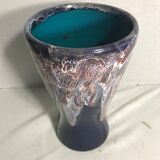 Ancien vase gaubier céramique multicolore années 70 vintage